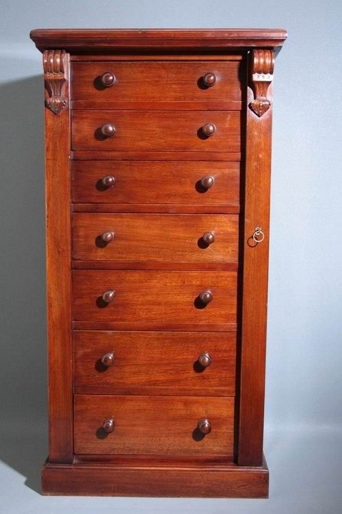 Super Victorian Mahogany Antique Wellington Chest