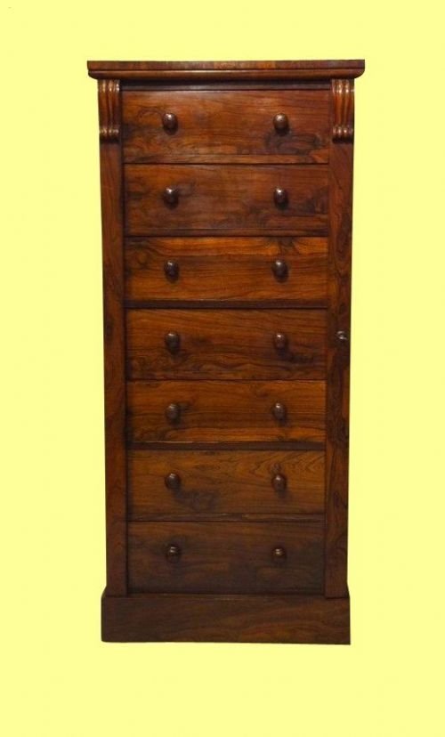 Antique Rosewood Victorian  Wellington Chest