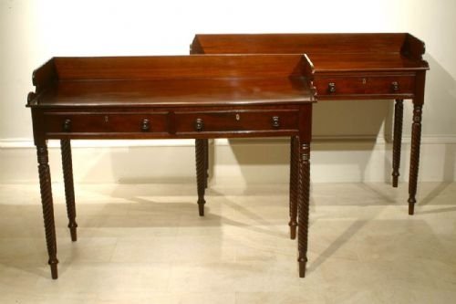 Superp Pair of Mahogany Regency Side Tables
