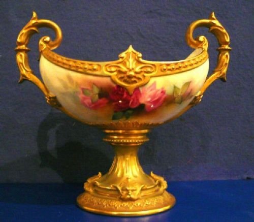 Beautful Royal Worcester Boat Shaped Vase
