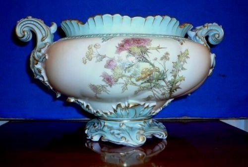 Magnificent Royal Worcester Jardiniere on Foot Signed Edward Raby