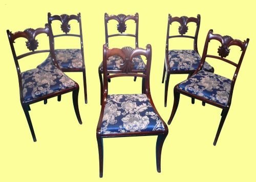 Super Set of Six Irish  Regency Mahogany Dining Chairs