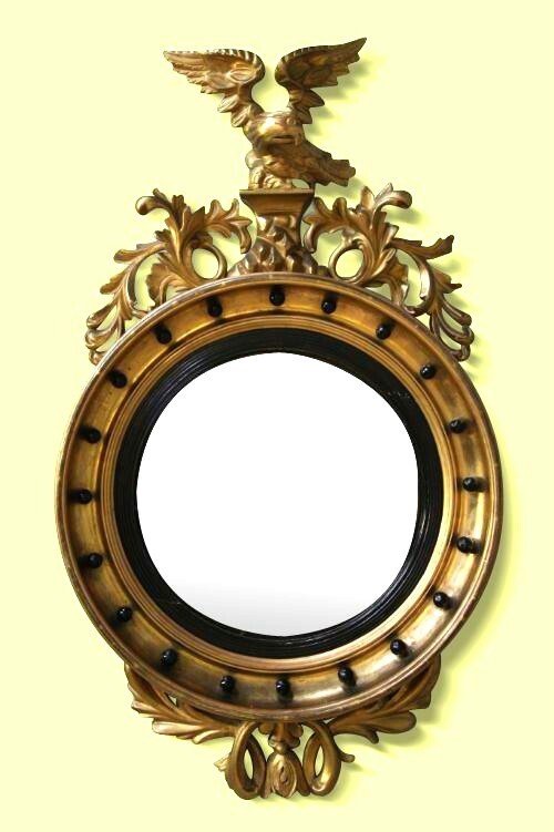 Superb Regency Gilt Antique Convex Butlers Mirror