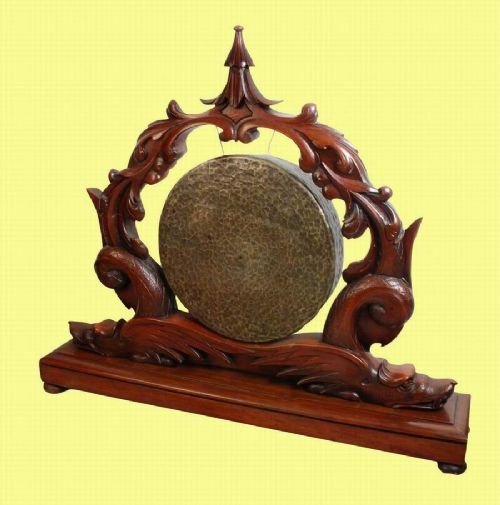 Magnificent Antique Hard Wood 19th C Gong
