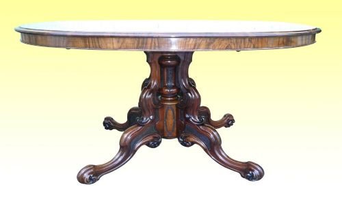 fig 1. Magnificent 19th Century Burr Walnut Oval Loo Table