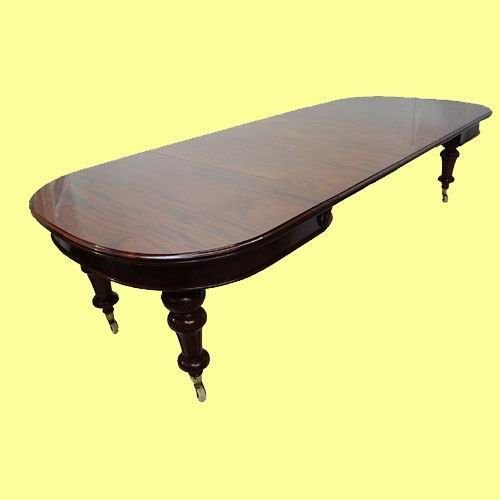 Early Victorian Mahogany Three Leaf Antique Extending Dining Table