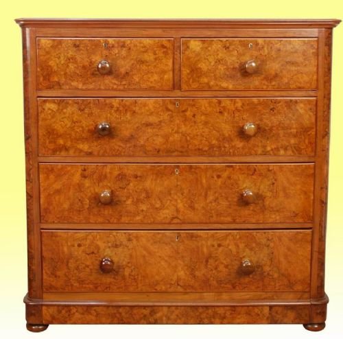 Beautiful Burr Walnut Fronted  Antique Chest of Drawers