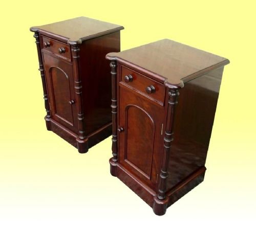 Superb Pair of Adapted Victorian Mahogany Bed Side Cabinets