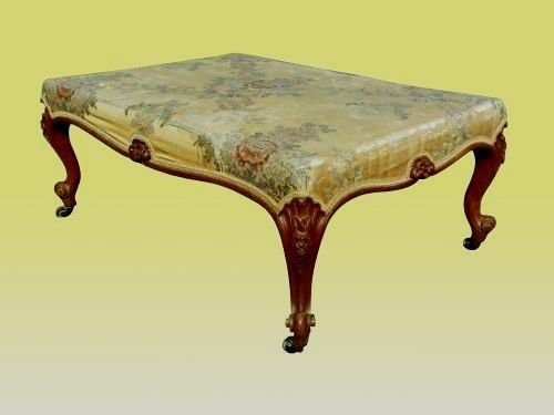 Large Cabriole Leg Mahogany Antique Stool