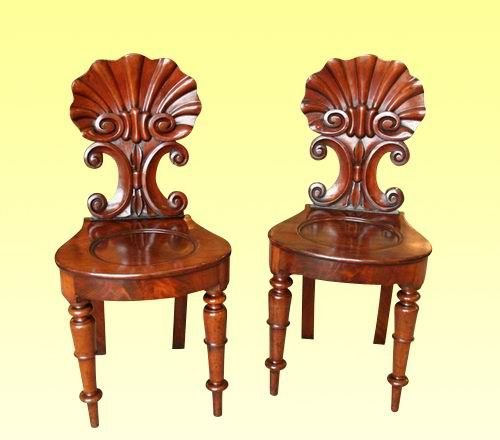 Quality Pair of Antique Hall Chairs