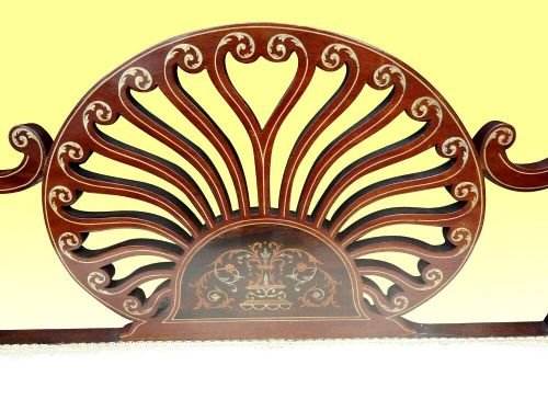 fig 1. Beautiful Inlaid Mahogany Antique Settee