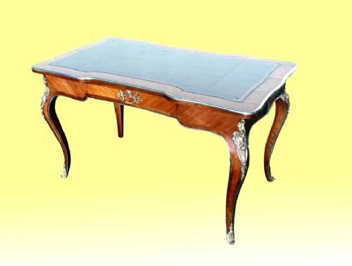 Antique King Wood Louis Xv Style Bureau Plat.
