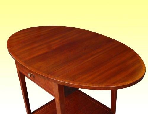 fig 1. Near Pair of Antique Inlaid Mahogany Side Tables