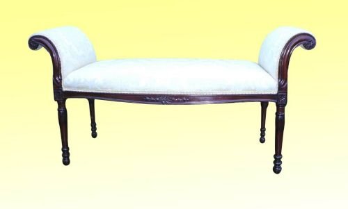 Large Antique Bow Fronted Window Seat
