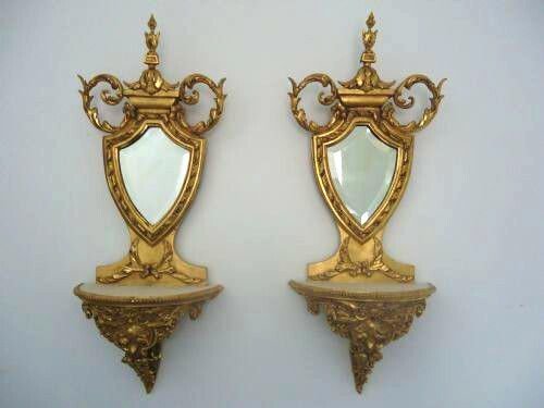 A Lovely Pair of Antique Gilt Bracket Mirrors