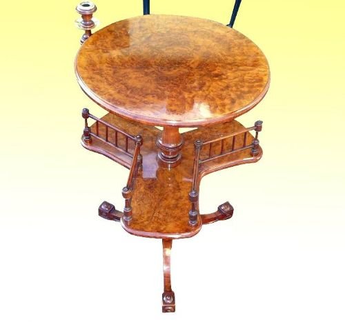 fig 1. Victorian Burr Walnut Book Table