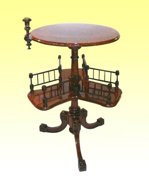 Victorian Burr Walnut Book Table