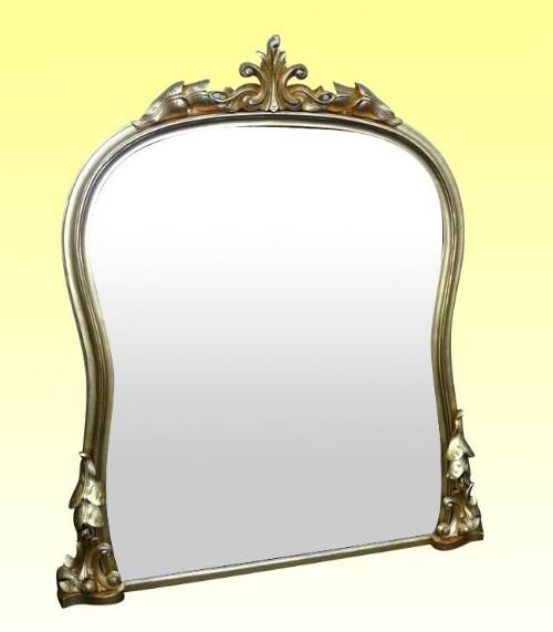 Quality Georgian Gilt Shield Antique Overmantel Mirror of Neat Porportions