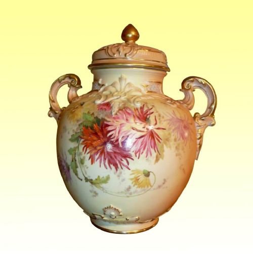 An Antique  Royal Worcester Vase and Cover