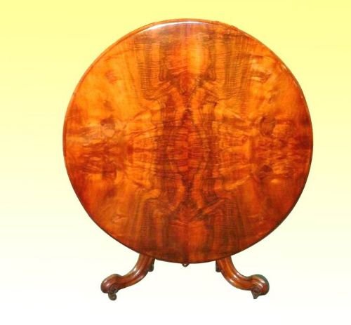 Large Circular Antique Walnut Table