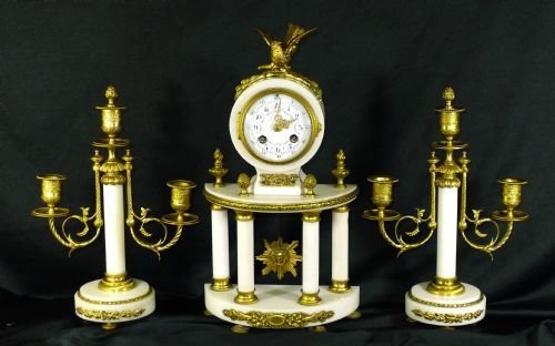 Victorian Marble French Clock Garniture