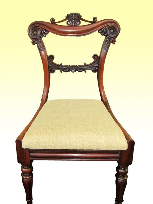 fig 1. Fabulous Set Of Six Antique Rosewood William IV Chairs