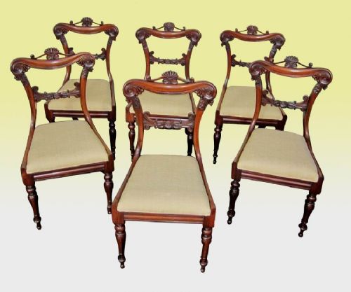 Fabulous Set of Six Antique Rosewood William IV Chairs