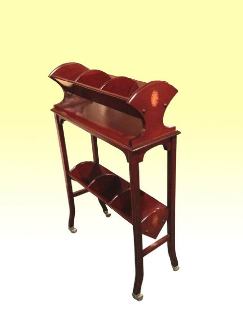 Quality Inlaid Mahogany Antique Book Trough