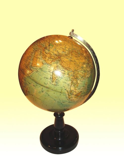 Quality Philips 9ins Terrestrial Antique Atlas World Table Globe
