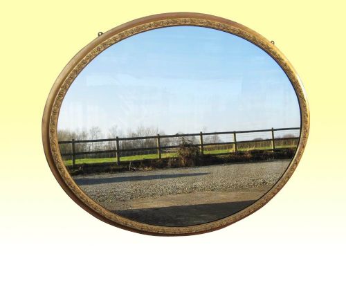 Very Large Gilt Antique Oval Mirror,overmantle
