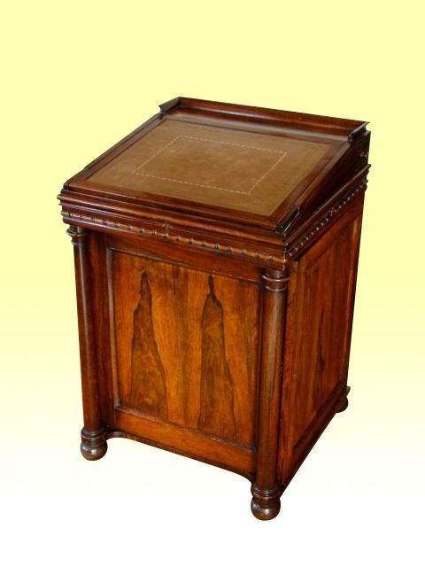 A Fine Rosewood Gillows Design Sliding Top Antique Davenport Desk