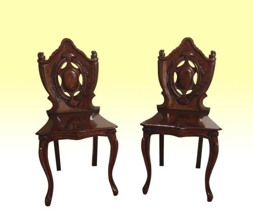 Pair of Quality Mahogany Antique Hall Coaching Chairs