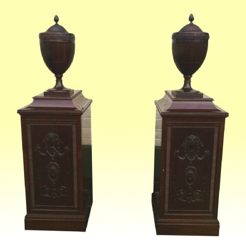Pair of Magnificant Antique Adam Design Pedestal Cabinets