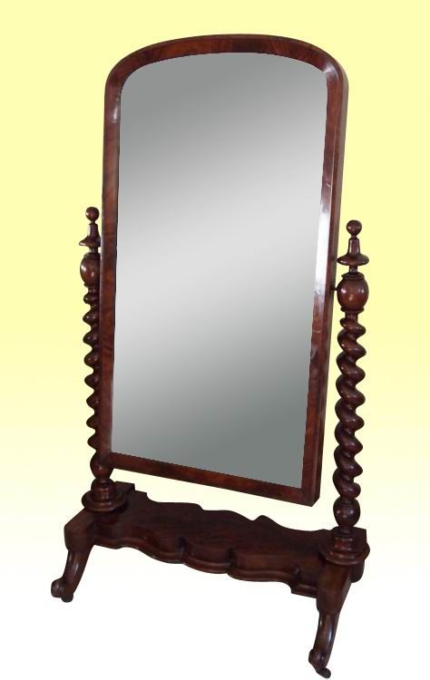 Victorian Mahogany Antique Cheval Mirror