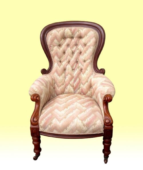 Large  Victorian Mahogany Spoon Back Chair
