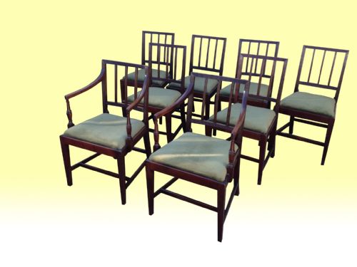 Superb Set of Eight Irish Georgian  Regency Mahogany Antique Dining Chairs