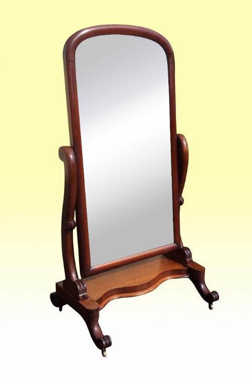 Lovely Victorian Mahogany Antique Cheval Dressing Mirror