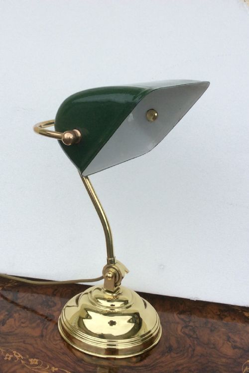 A Quality Original Edwardian Brass Bankers Lamp