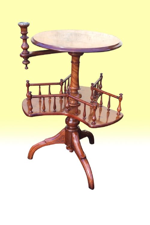Superb Victorian Burr Walnut Antique Book Table of Outstanding Quality