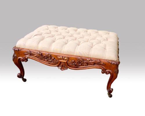 Quality Large Antique Mahogany Stool