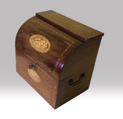 Rare Inlaid Mahogany Period Georgian Complete Decanter Box