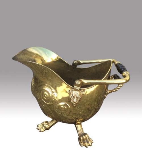 Quality Brass Helmet Antique Coal Scuttle