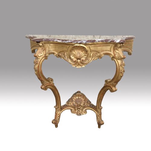 Quality Carved Antique Gilt  Wood Console Pier Table