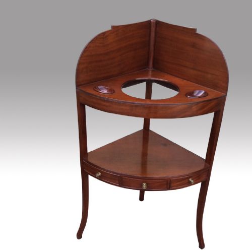 STUNNING PAIR OF ANTIQUE GEORGIAN CORNER WASHSTANDS TABLESCABINETS - ADDITIONAL PHOTO 3