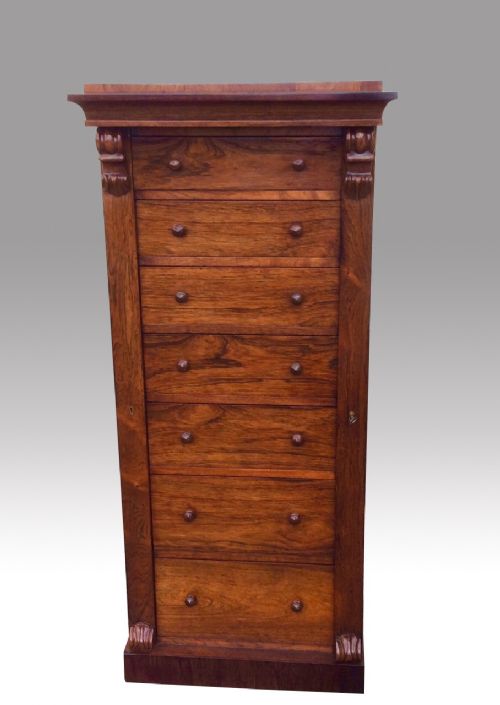 Magnificent Tall Antique Rosewood Wellington Chest