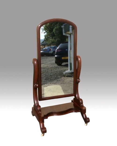 Lquality Antique Mahogany Cheval Mirror