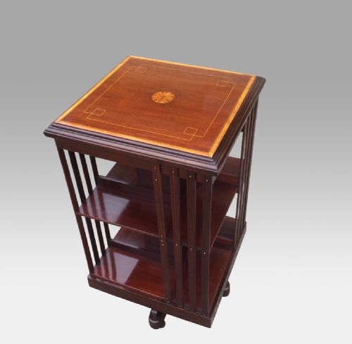 Wonderful Quality Inlaid Mahogany Antique  Revolving Bookcase