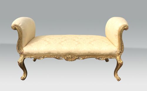 Large  Antique Gilt Wood Window Seat,stool