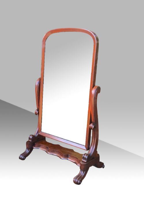 Quality Antique Mahogany Cheval Mirror