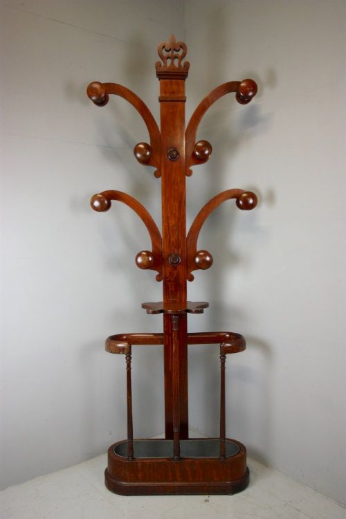 Antique Mahogany Coat & Stick Hall Stand.